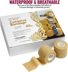 img 1 attached to 🏥 Medical Self-Adherent Cohesive Wrap Bandages 2 Inches X 5 Yards - Pack of 12 with Strong Elastic First Aid Tape | Ideal for Sprains, Swelling, and Soreness on Wrist and Ankle (Skin Color)