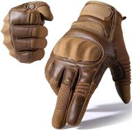 🧤 axbxcx touch screen full finger gloves brown s: ideal for motorcycles, cycling, atv, camping, climbing & more, for men and women logo