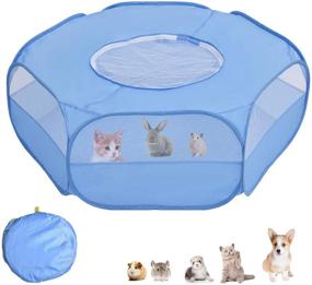 img 4 attached to 🏞️ Linifar Small Animals Playpen: Portable Pet Tent Fence for Outdoor/Indoor Exercise and Anti Escape Yard Fence