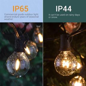 img 3 attached to 🌟 Quntis LED Outdoor String Lights - Waterproof 32FT G40 Globe String Lights with 30+3 Bulbs: Ideal for Backyard Garden, Porch, Bistro, Wedding, Party & Christmas Decor - UL Listed, Warm White