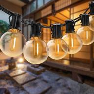 🌟 quntis led outdoor string lights - waterproof 32ft g40 globe string lights with 30+3 bulbs: ideal for backyard garden, porch, bistro, wedding, party & christmas decor - ul listed, warm white логотип