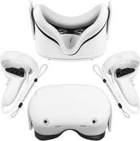 img 4 attached to 🎮 8Pcs Oculus Quest 2 VR Cover Accessories - Silicone Face Cover Pad, Shell Cover, Touch Controller Grip, Enhanced Comfort, Anti-Leakage