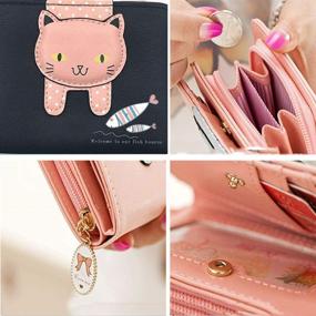 img 2 attached to Women's Cute Cat Pattern Clutch Coin Purse - Small Wallet & Card Organizer (Black)