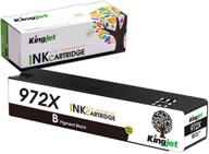 kingjet compatible hp 972x black ink cartridge: high-quality replacement for pagewide pro printers with newest chip - 1 black logo