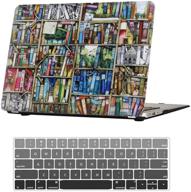 2020 macbook air 13 inch case, compatible with a2337 m1 a2179 model, retina hard rubberized case with keyboard cover for mac air 13.3 inch, bookshelf design logo