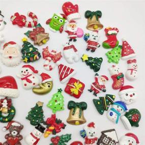 img 1 attached to Hixixi 50-Pack Christmas Resin Art Accessory Flatbacks: Festive Mix of Santa, Snowflakes, Jingle Bells and more!