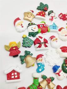 img 2 attached to Hixixi 50-Pack Christmas Resin Art Accessory Flatbacks: Festive Mix of Santa, Snowflakes, Jingle Bells and more!