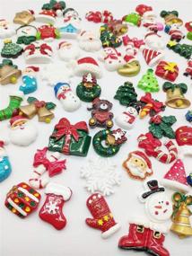 img 3 attached to Hixixi 50-Pack Christmas Resin Art Accessory Flatbacks: Festive Mix of Santa, Snowflakes, Jingle Bells and more!
