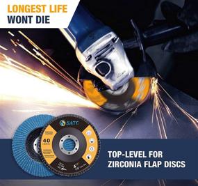 img 1 attached to 📦 SATC 4.5" x 7/8" 20 Pack Flap Discs with 40/60/80/120 Grit - High Density Bevel Type Angle Grinder Sanding Discs for Abrasive Grinding - #29