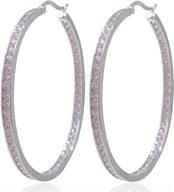 💎 sterling silver girls' jewelry: inside out hoop earrings logo