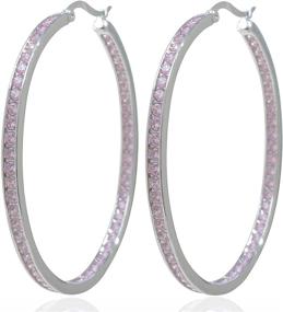 img 4 attached to 💎 Sterling Silver Girls' Jewelry: Inside Out Hoop Earrings