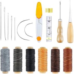 img 4 attached to 🧵 Premium 18-Piece Leather Craft Tool Set: Hand Sewing Needles for Upholstery, Carpets, Leather, Canvas & DIY Sewing - Complete Sewing Accessories Kit