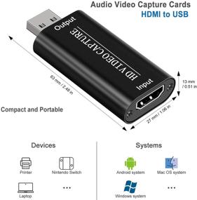 img 2 attached to MeiYin USB-захват видео с HDMI-портом - Запись в Full HD 1080P через USB 2.0 для цифровых зеркальных фотоаппаратов, видеокамер, Action Cam, Facebook Portal TV, потокового игрового процесса, преподавания, прямой трансляции