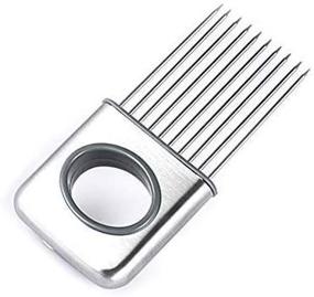 img 4 attached to 🔪 Hvanam Stainless Steel Onion Cutter Slicer -10 Prong Holder for Easy Vegetable Cutting: Tomato, Lemon, & Loosening Meat - Silver Kitchen Tool