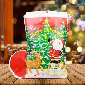 img 1 attached to Bulk Set of Christmas Drawstring Santa Bags - Large 16 in × 21.6 in - 3 Piece Stocking Sack