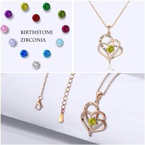 img 1 attached to 💖 NEWNOVE Sterling Silver Love Heart Birthstone Necklace with Zirconia - Birthday Jewelry Gifts for Women Girls