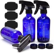 💙 ulg 8oz blue glass spray bottles: premium quality boston round cobalt blue scale empty bottles with heavy duty black trigger sprayer for essential oils and cleaning products logo