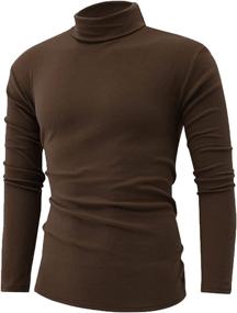 img 3 attached to Stay Stylishly Warm with 🧣 Jonivey Men's Knitted Turtleneck Long Sleeve Tops