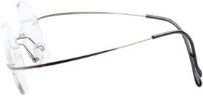 img 2 attached to Eyekepper Titanium Rimless Eyeglasses Gunmetal