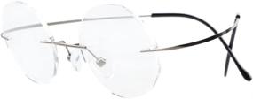 img 4 attached to Eyekepper Titanium Rimless Eyeglasses Gunmetal