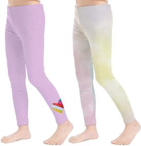 img 3 attached to 🩴 V.& GRIN 2-Pack Girls Leggings, Kids Dance Tights Ankle Length Soft Stretch Yoga Pants 4-6X Years" - optimized version: "V.& GRIN 2-Pack Girls Leggings, Kids Dance Tights Ankle Length Soft Stretch Yoga Pants for 4-6X Years