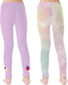 img 2 attached to 🩴 V.& GRIN 2-Pack Girls Leggings, Kids Dance Tights Ankle Length Soft Stretch Yoga Pants 4-6X Years" - optimized version: "V.& GRIN 2-Pack Girls Leggings, Kids Dance Tights Ankle Length Soft Stretch Yoga Pants for 4-6X Years