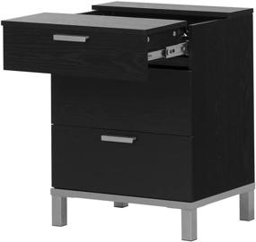 img 2 attached to 🌙 Versatile and Chic South Shore Flexible 2 Drawer Nightstand in Black Oak