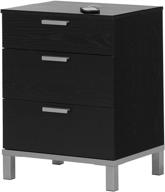 🌙 versatile and chic south shore flexible 2 drawer nightstand in black oak логотип