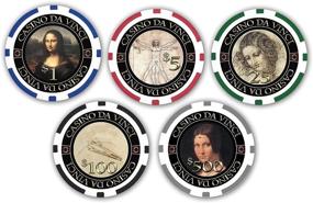 img 2 attached to 🎰 Da Vinci Masterworks Poker Chip Set: 500 Chips, Denominations, 2 Decks, 3 Dealer Buttons, 2 Cut Cards