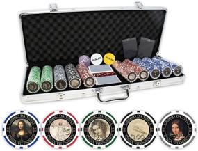 img 3 attached to 🎰 Da Vinci Masterworks Poker Chip Set: 500 Chips, Denominations, 2 Decks, 3 Dealer Buttons, 2 Cut Cards