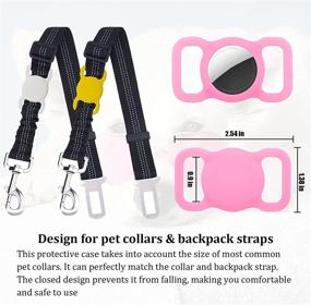 img 1 attached to Silicone AirTag Case for Dog Collar - Compatible with Apple AirTag Holder - GPS Tracker Protective Cover - Kids & Pets Loop Holder, Anti-Lost - Luminous Pink, 1 Pack