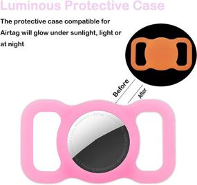 img 2 attached to Silicone AirTag Case for Dog Collar - Compatible with Apple AirTag Holder - GPS Tracker Protective Cover - Kids & Pets Loop Holder, Anti-Lost - Luminous Pink, 1 Pack