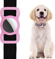 silicone airtag case for dog collar - compatible with apple airtag holder - gps tracker protective cover - kids & pets loop holder, anti-lost - luminous pink, 1 pack logo