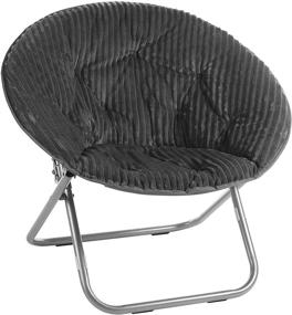 img 2 attached to 🪑 Grey Corduroy Saucer Chair by Urban Shop