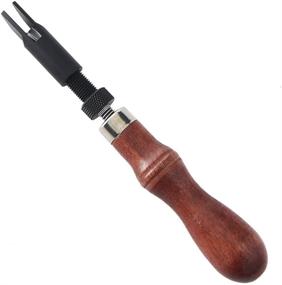 img 1 attached to 🔧 Durable V Type Push Grooving Device with Adjustable Handle - Leather Craft Tool with Wood Handle for Craft Gouge