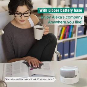 img 2 attached to 🔋 Wireless Battery Base Charger for Alexa Dot 3rd Generation - Portable Dot 3rd Battery Stand, White color, Capacity: 10400mAh