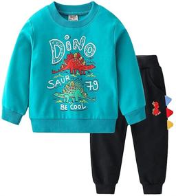 img 4 attached to 🦖 Dinosaur Printed T Shirt for Boys' Clothing Sets