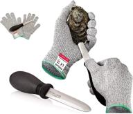 🔪 rockland guard oyster shucking set - premium level 5 cut resistant gloves with 3.5’’ stainless steel oyster knife - ideal set for safe and effortless oyster shucking logo