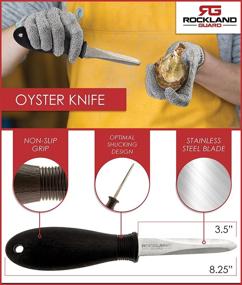 img 2 attached to 🔪 Rockland Guard Oyster Shucking Set - Premium Level 5 Cut Resistant Gloves with 3.5’’ Stainless Steel Oyster Knife - Ideal Set for Safe and Effortless Oyster Shucking