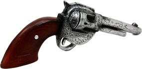 img 1 attached to Wild Wild West Six Shooter Revolver Gun Decorative Table Clock: Rustic Cowboy Decor Gift for Dads & Fans of Cowboys Cowgirls