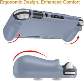 img 2 attached to 🎮 Fintie Case for Nintendo Switch Lite 2019 - Cloudy Blue, Shock Proof Silicone Cover with Ergonomic Grip for Switch Lite Console