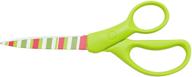 🎄 westcott 8 inch holiday scissors with green handle and stripes - straight cut logo