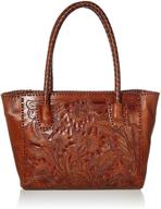 artisan crafted mauzari women's genuine leather tote purse with woven handles logo