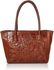 img 4 attached to Artisan Crafted Mauzari Women's Genuine Leather Tote Purse with Woven Handles