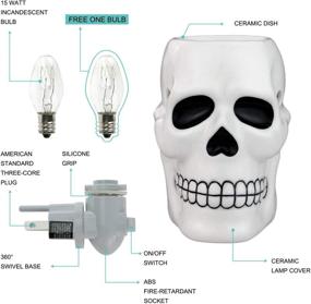 img 2 attached to 🔌 Efficient Joker Skull Electric Plug-In Wax Warmer for Scented Wax & Scentsy Cubes, No Flame, No Smoke, No Soot – Includes Two Bulbs