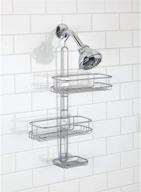 interdesign linea adjustable shower caddy: maximize bathroom storage with silver shelves for shampoo, conditioner and soap logo