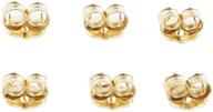 💍 orgrimmar 14k yellow gold earring backs - locking earposts for stud earrings (set of 3 pairs) logo