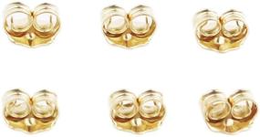 img 4 attached to 💍 Orgrimmar 14K Yellow Gold Earring Backs - Locking Earposts for Stud Earrings (Set of 3 Pairs)