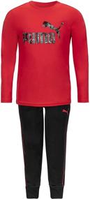 img 2 attached to PUMA Sleeve Graphic T Shirt Jogger Boys' Clothing for Clothing Sets