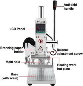 img 3 attached to 🔥 Upgraded VEVOR Hot Foil Stamping Machine: 10 x 13cm Leather Bronzing Machine with Full Scale Card Foil Logo Embossing. Ideal for PVC Leather, PU, and Paper Logo Embossing.